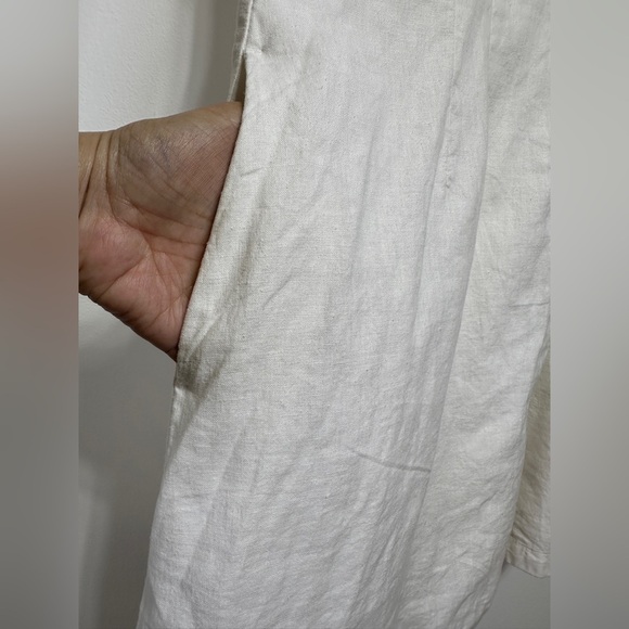 Joe Fresh White Linen Blend Button Front Shirt Dress with Pockets Size 14 NWT - Picture 5 of 6